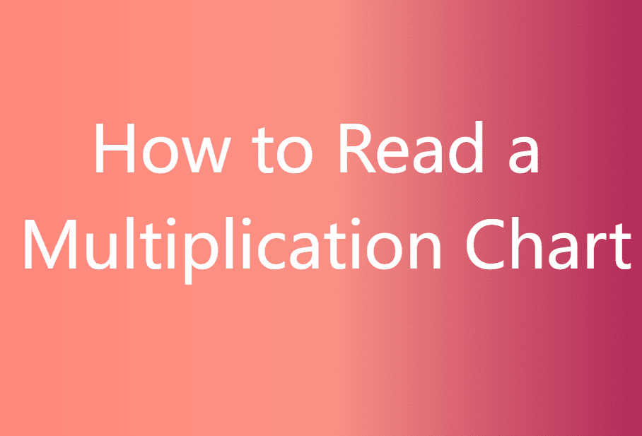 How to Read a Multiplication Chart