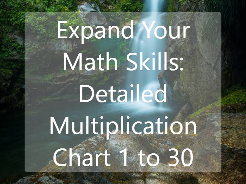 Expand Your Math Skills: Detailed Multiplication Chart 1 to 30