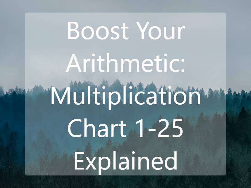 Boost Your Arithmetic: Multiplication Chart 1-25 Explained | Master Multiplication