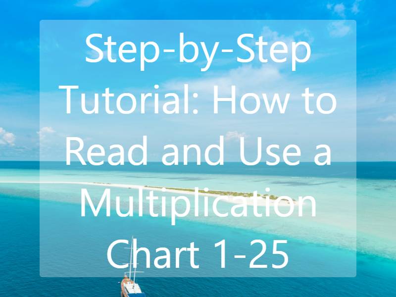 The Benefits of Using a Multiplication Chart 1-25 for Elementary Students